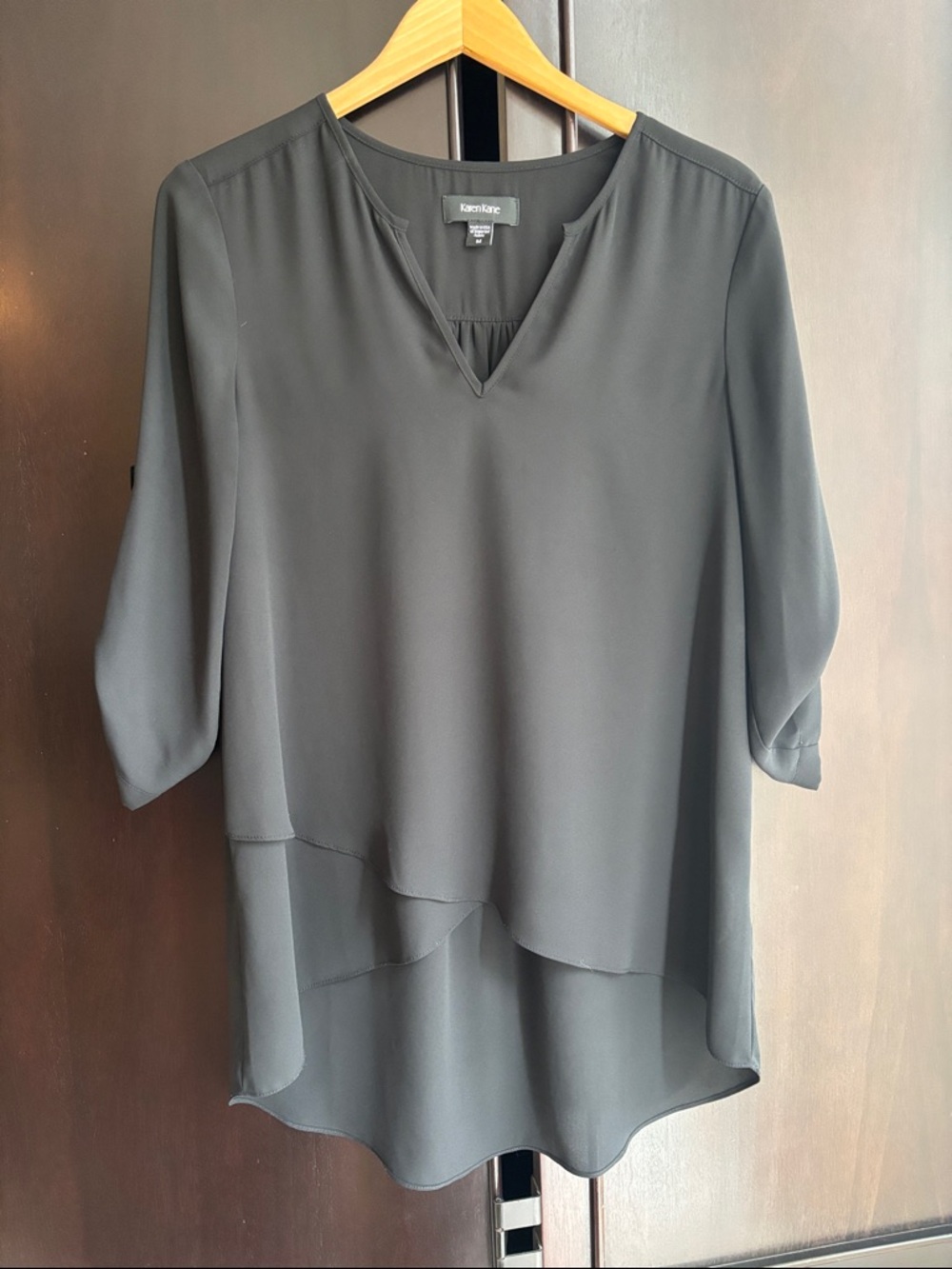 Karen Kane Black Layered V-Neck Tunic
